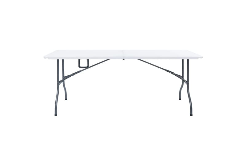 Foldbart Havebord Med 2 Bænke 180 cm Stål Og Hdpe Hvid - Hvid - Havemøbler - Havebord - Picnicbord