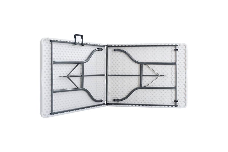 Foldbart Havebord Med 2 Bænke 180 cm Stål Og Hdpe Hvid - Hvid - Havemøbler - Havebord - Picnicbord