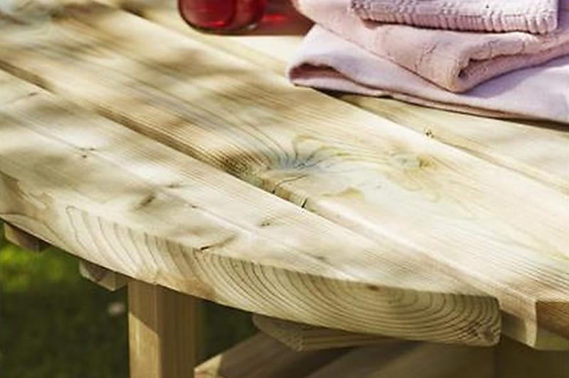Gudrun Picnicbord med Bænk Rund med Ryglæn - Træ - Havemøbler - Havebord - Picnicbord