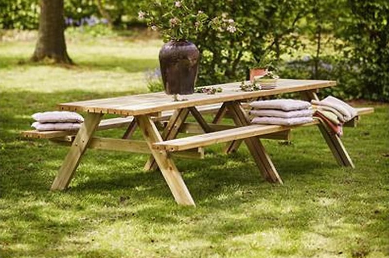 Gudrun Picnicbord med Bænk 300 cm - Træ - Havemøbler - Havebord - Picnicbord