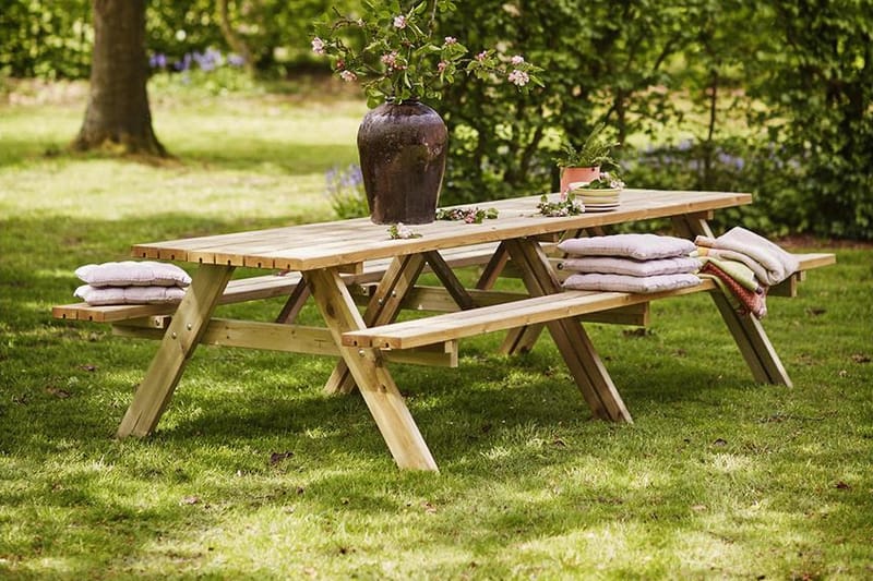 Gudrun Picnicbord med Bænk 300 cm - Træ - Havemøbler - Havebord - Picnicbord