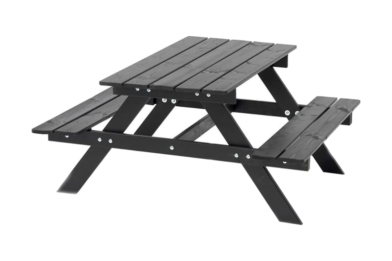 Hillerstorp Picnic Mini Picnicbord 106x90 cm - Fyrretræ/Sort - Havemøbler - Havebord - Picnicbord