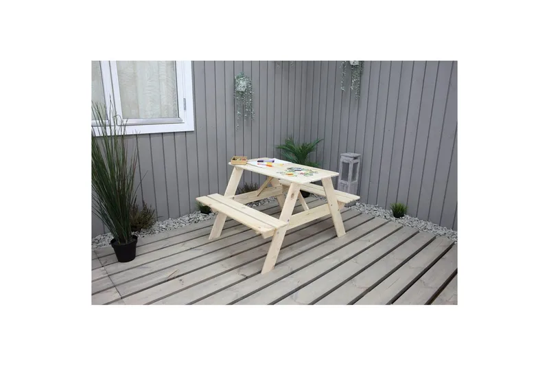 Picnicbord Mini Rasta til børn - Naturlig farve - Havemøbler - Havebord - Picnicbord
