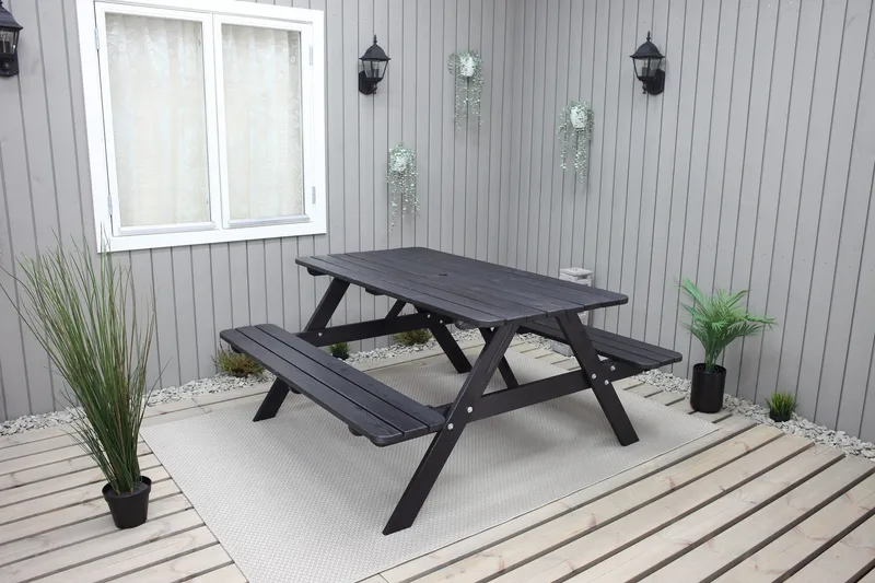 Nancie Picnicbord 158 cm - Kaffesort - Havemøbler - Havebord - Picnicbord