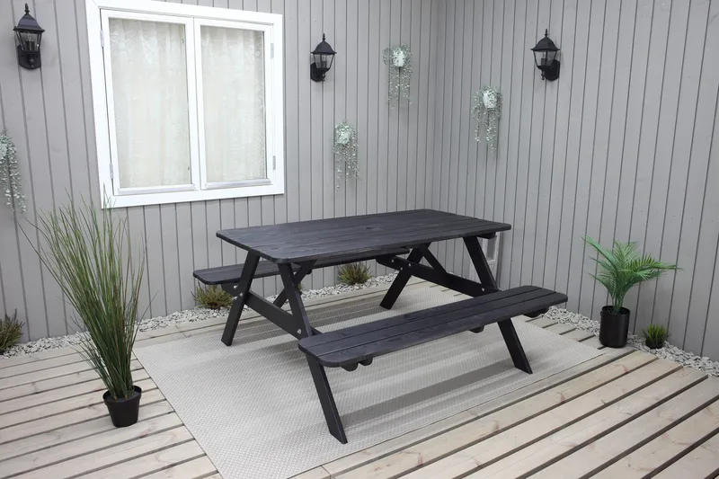 Nancie Picnicbord 158 cm - Kaffesort - Havemøbler - Havebord - Picnicbord