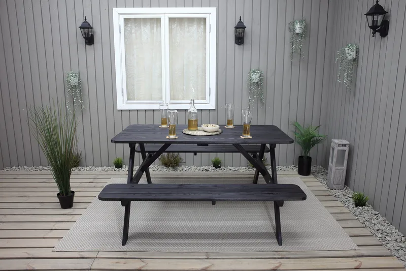 Nancie Picnicbord 158 cm - Kaffesort - Havemøbler - Havebord - Picnicbord