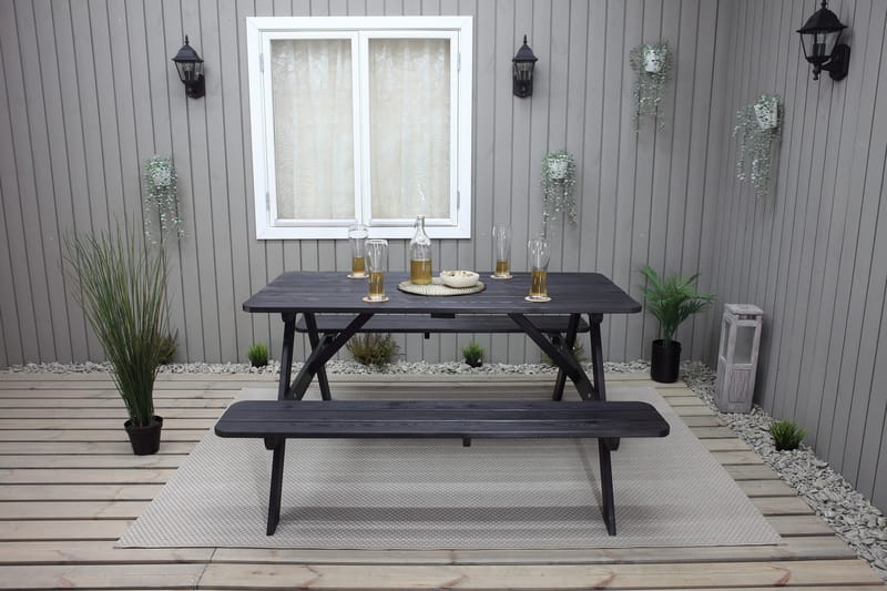 Nancie Picnicbord 158 cm - Kaffesort - Havemøbler - Havebord - Picnicbord