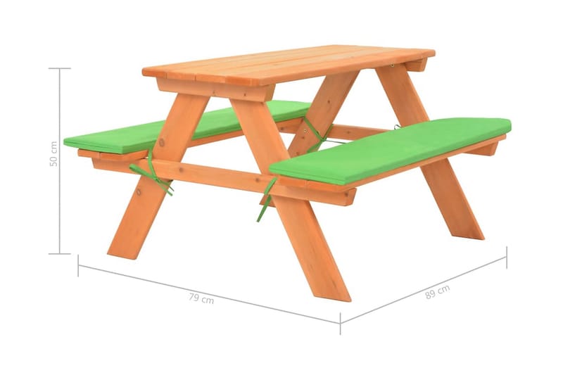 Picnicbord m Bænke Til Børn 89 X 79 X 50 Cm Gran - Brun - Havemøbler - Havebord - Picnicbord