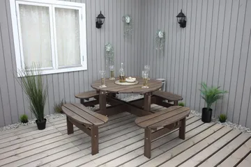 Rogolo Picnicbord 199 cm - Brun - Havemøbler - Havebord - Picnicbord