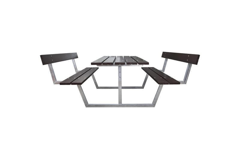 Picnicbord Rustik Metal Med Ryglæn - Med Ryglæn, Brun - Havemøbler - Havebord - Picnicbord