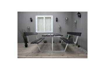 Picnicbord Rustik Metal Med Ryglæn - Med Ryglæn, Sort - Havemøbler - Havebord - Picnicbord