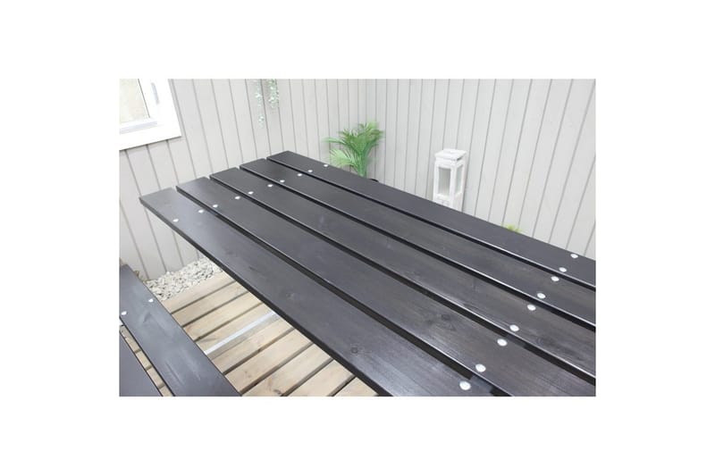 Picnicbord Rustik Metal Med Ryglæn - Med Ryglæn, Sort - Havemøbler - Havebord - Picnicbord