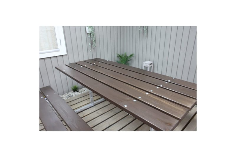 Picnicbord Rustik Metal Uden Ryglæn - Uden Ryglæn, Brun - Havemøbler - Havebord - Picnicbord