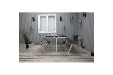 Picnicbord Rustik Metal Uden Ryglæn - Uden Ryglæn, Brun - Havemøbler - Havebord - Picnicbord
