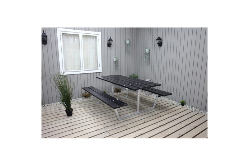 Picnicbord Rustik Metal Uden Ryglæn - Uden Ryglæn, Sort - Havemøbler - Havebord - Picnicbord