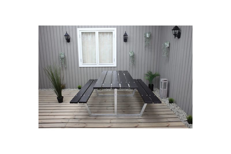 Picnicbord Rustik Metal Uden Ryglæn - Uden Ryglæn, Sort - Havemøbler - Havebord - Picnicbord