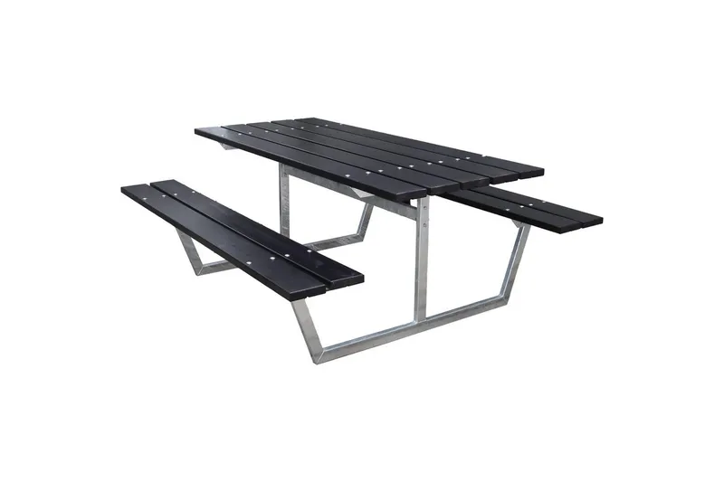 Picnicbord Rustik Metal Uden Ryglæn, Uden Ryglæn, Sort