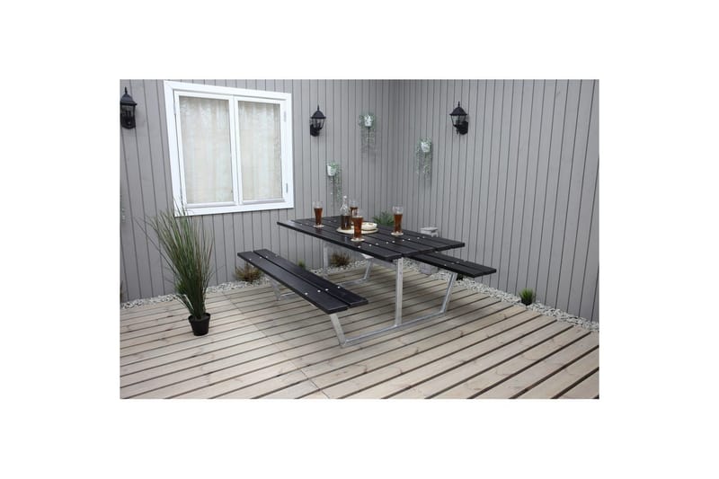Picnicbord Rustik Metal Uden Ryglæn - Uden Ryglæn, Sort - Havemøbler - Havebord - Picnicbord