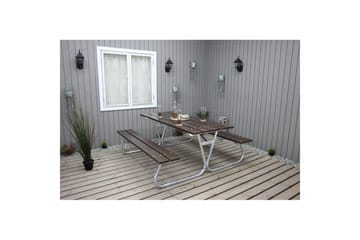 Picnicbord Stabil Metal Uden Ryglæn - Uden Ryglæn, Brun - Havemøbler - Havebord - Picnicbord