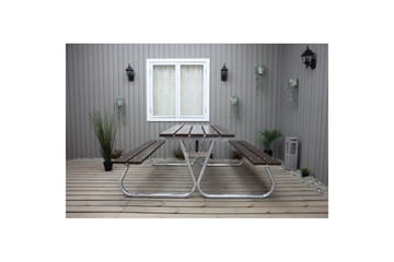 Picnicbord Stabil Metal Uden Ryglæn - Uden Ryglæn, Brun - Havemøbler - Havebord - Picnicbord