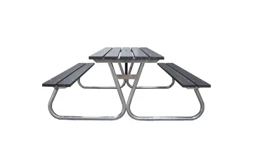 Picnicbord Stabil Metal Uden Ryglæn - Uden Ryglæn, Grå - Havemøbler - Havebord - Picnicbord