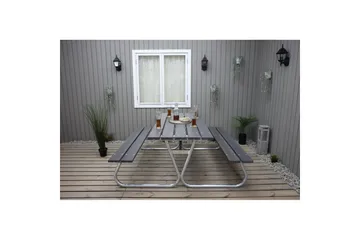 Picnicbord Stabil Metal Uden Ryglæn - Uden Ryglæn, Grå - Havemøbler - Havebord - Picnicbord