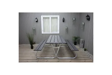 Picnicbord Stabil Metal Uden Ryglæn - Uden Ryglæn, Grå - Havemøbler - Havebord - Picnicbord