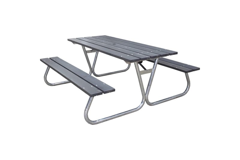 Picnicbord Stabil Metal Uden Ryglæn - Uden Ryglæn, Grå - Havemøbler - Havebord - Picnicbord