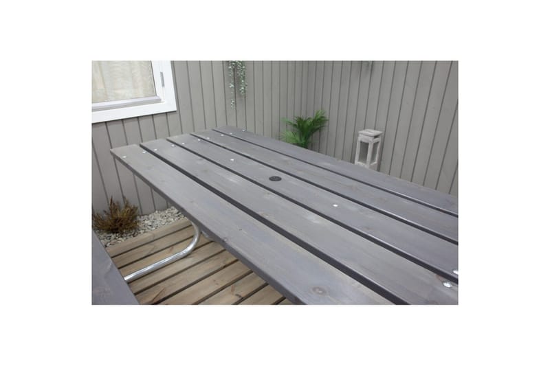 Picnicbord Stabil Metal Uden Ryglæn - Uden Ryglæn, Grå - Havemøbler - Havebord - Picnicbord