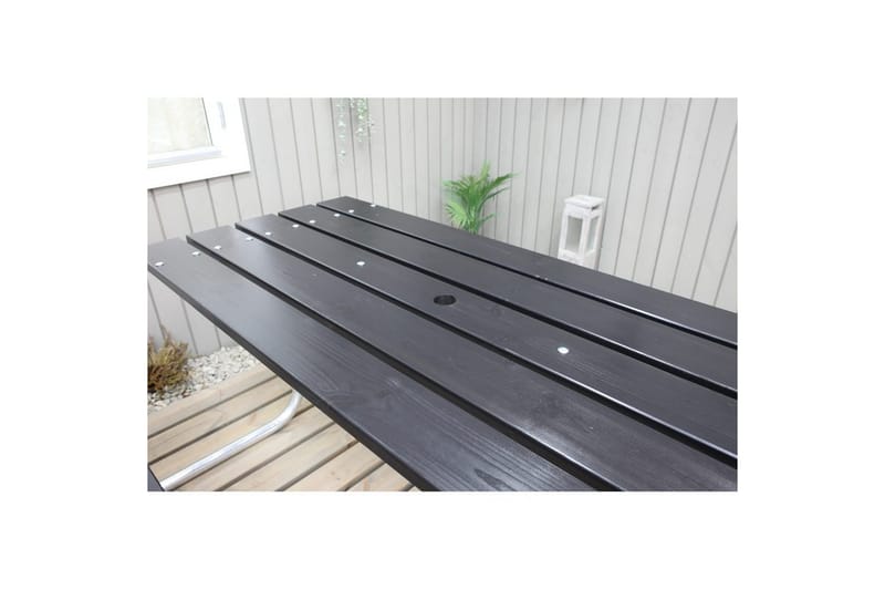 Picnicbord Stabil Metal Uden Ryglæn - Uden Ryglæn, Sort - Havemøbler - Havebord - Picnicbord