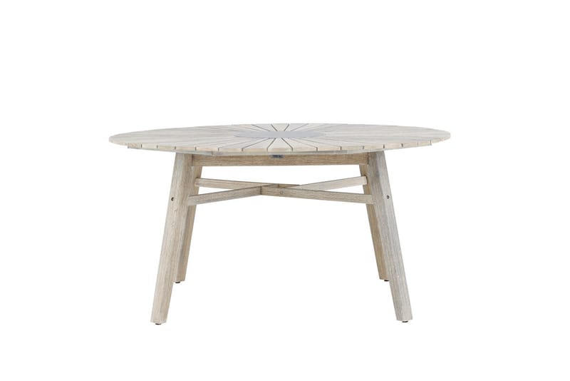 Rives rundt spisebord 150 cm udendørs - Hvidkalket - Havemøbler - Havebord - Spisebord & havebord
