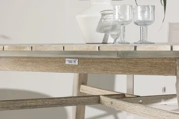 Rives rundt spisebord 150 cm udendørs - Hvidkalket - Havemøbler - Havebord - Spisebord & havebord
