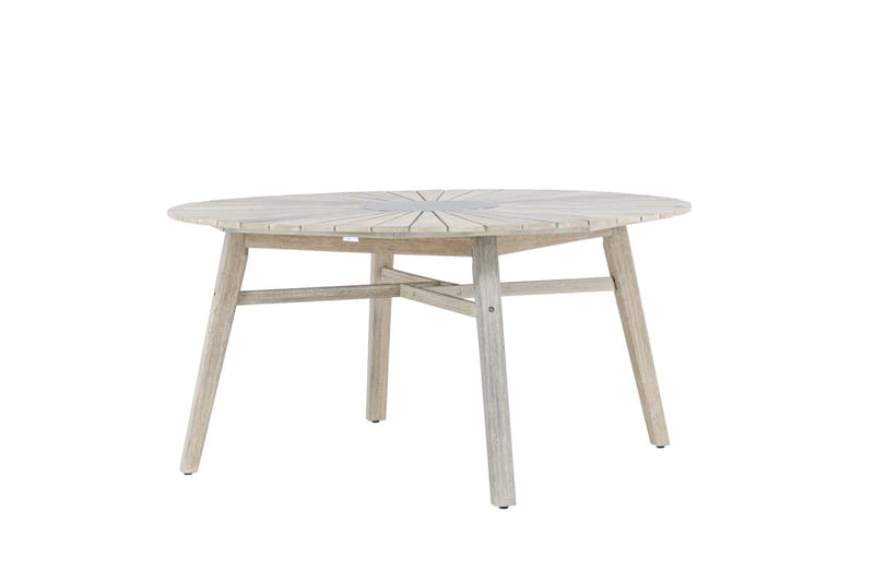 Rives rundt spisebord 150 cm udendørs - Hvidkalket - Havemøbler - Havebord - Spisebord & havebord