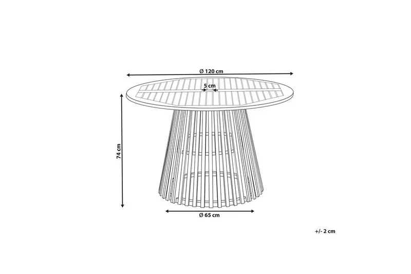 Runt bord Beliani Agello Light wood - Havemøbler - Havebord - Spisebord & havebord