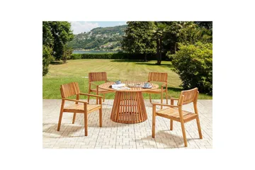 Runt bord Beliani Agello Light wood - Havemøbler - Havebord - Spisebord & havebord
