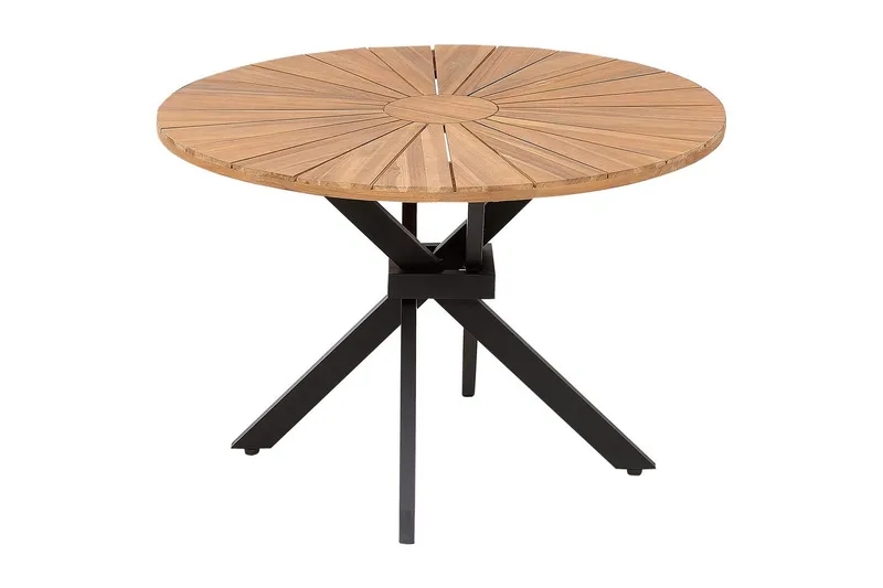 Runt bord Beliani Cissone Light wood||Black - Havemøbler - Havebord - Spisebord & havebord