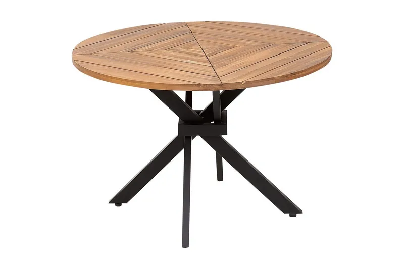 Runt bord Beliani Lissone Light wood||Black - Havemøbler - Havebord - Spisebord & havebord