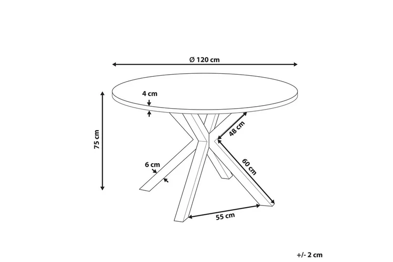 Runt bord Beliani Maletto Vit/Beige/Grå White||Grey - Havemøbler - Havebord - Spisebord & havebord