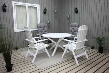 Scottsdale Havebord Rund Hvid Ø 112 cm - Hvid - Havemøbler - Havebord - Spisebord & havebord