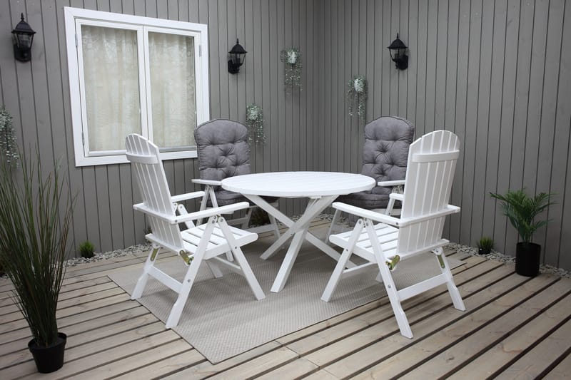 Scottsdale Havebord Rund Hvid Ø 112 cm - Hvid - Havemøbler - Havebord - Spisebord & havebord