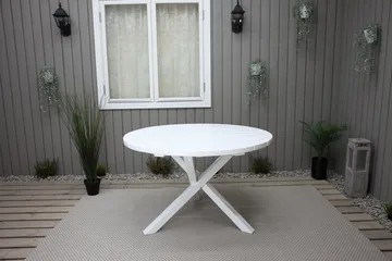Scottsdale Havebord Rund Hvid Ø 112 cm - Hvid - Havemøbler - Havebord - Spisebord & havebord