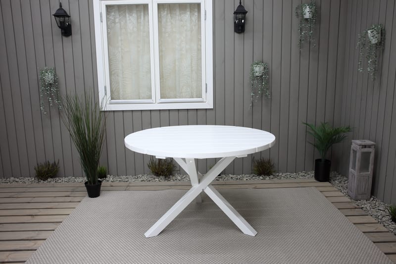 Scottsdale Havebord Rund Hvid Ø 112 cm - Hvid - Havemøbler - Havebord - Spisebord & havebord