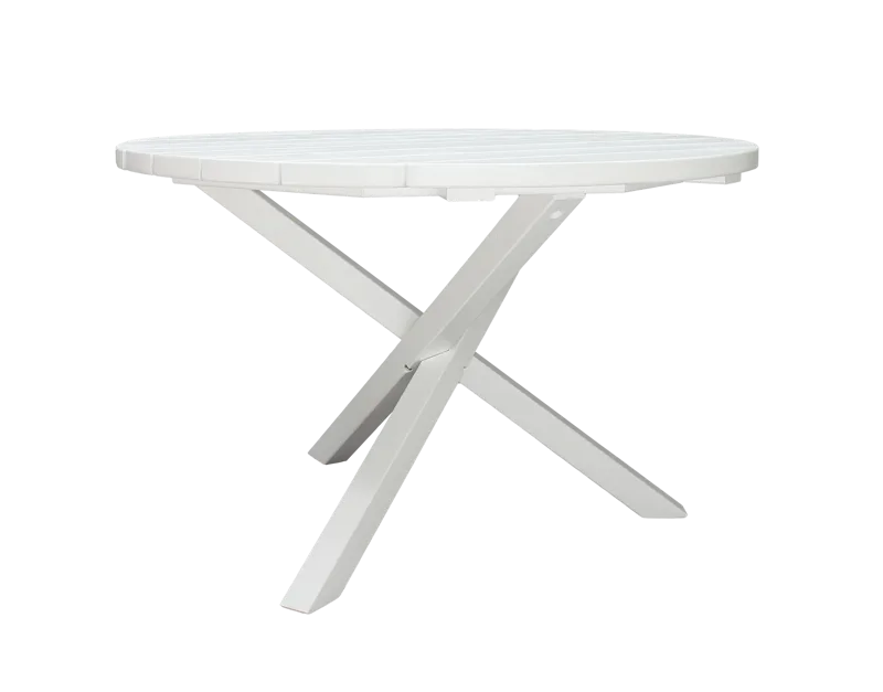 Scottsdale Havebord Rund Hvid Ø 112 cm - Hvid - Havemøbler - Havebord - Spisebord & havebord