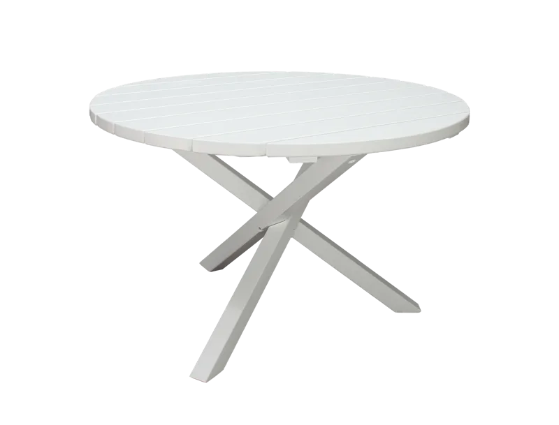 Scottsdale Havebord Rund Hvid Ø 112 cm, Hvid
