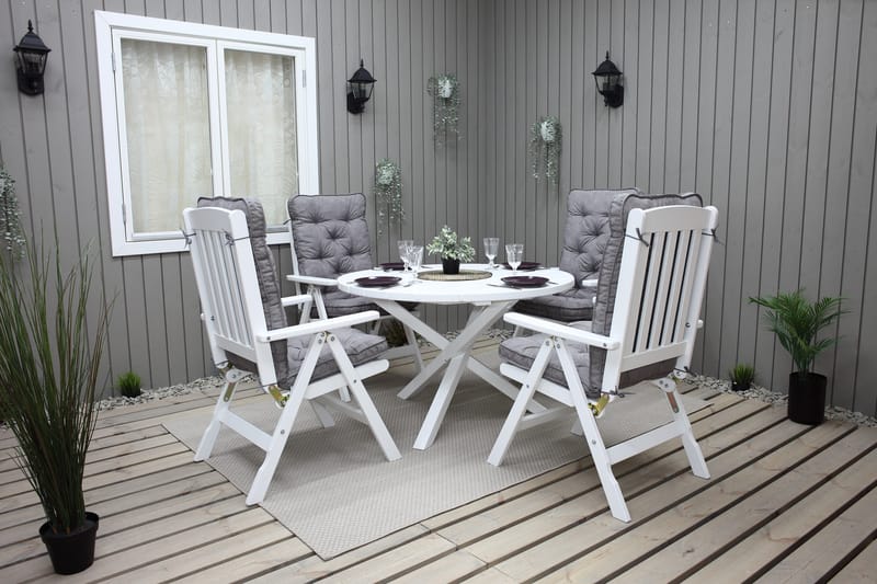Scottsdale Havebord Rund Hvid Ø 112 cm - Hvid - Havemøbler - Havebord - Spisebord & havebord