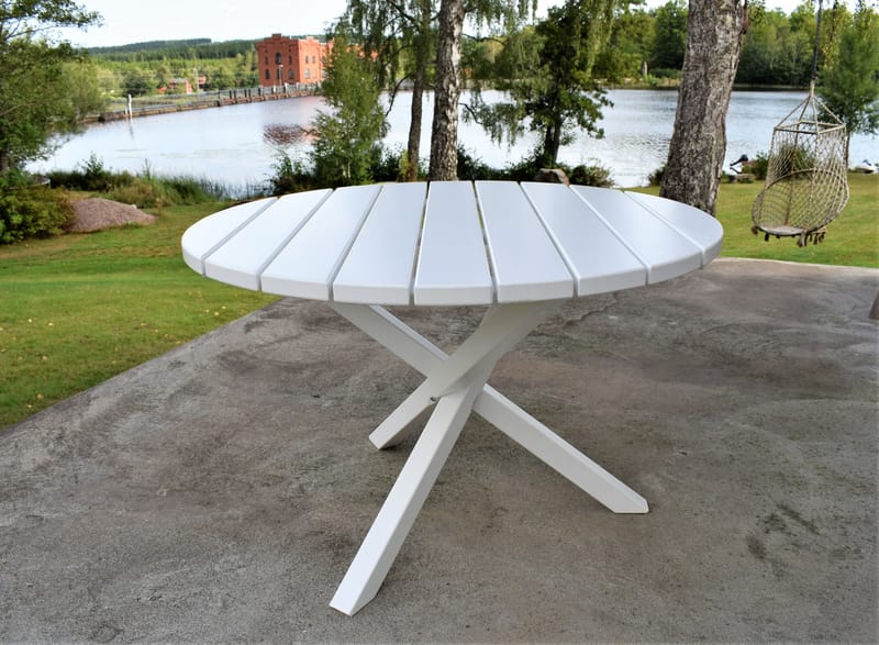 Scottsdale Havebord Rund Hvid Ø 112 cm - Hvid - Havemøbler - Havebord - Spisebord & havebord