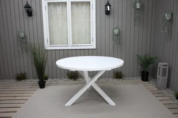 Scottsdale Havebord Rund Hvid Ø 112 cm - Hvid - Havemøbler - Havebord - Spisebord & havebord
