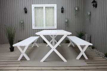 Scottsdale Udendørsbord Rektangulært Hvid 190 cm - Hvid - Havemøbler - Havebord - Spisebord & havebord