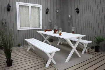 Scottsdale Udendørsbord Rektangulært Hvid 190 cm - Hvid - Havemøbler - Havebord - Spisebord & havebord