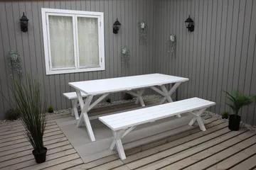 Scottsdale Udendørsbord Rektangulært Hvid 190 cm - Hvid - Havemøbler - Havebord - Spisebord & havebord